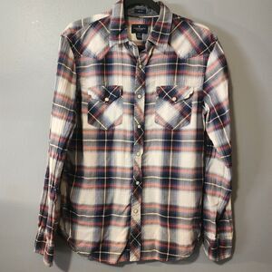 American Eagle Pearl Snap Top Women's Medium  Slim Fit 100% Cotton M